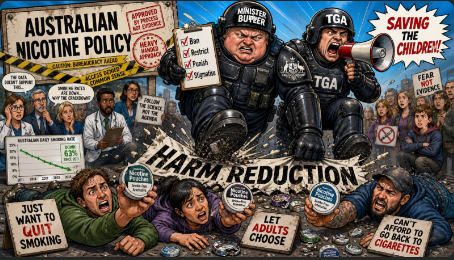 Australian nicotine policy and harm reduction campaign artwork